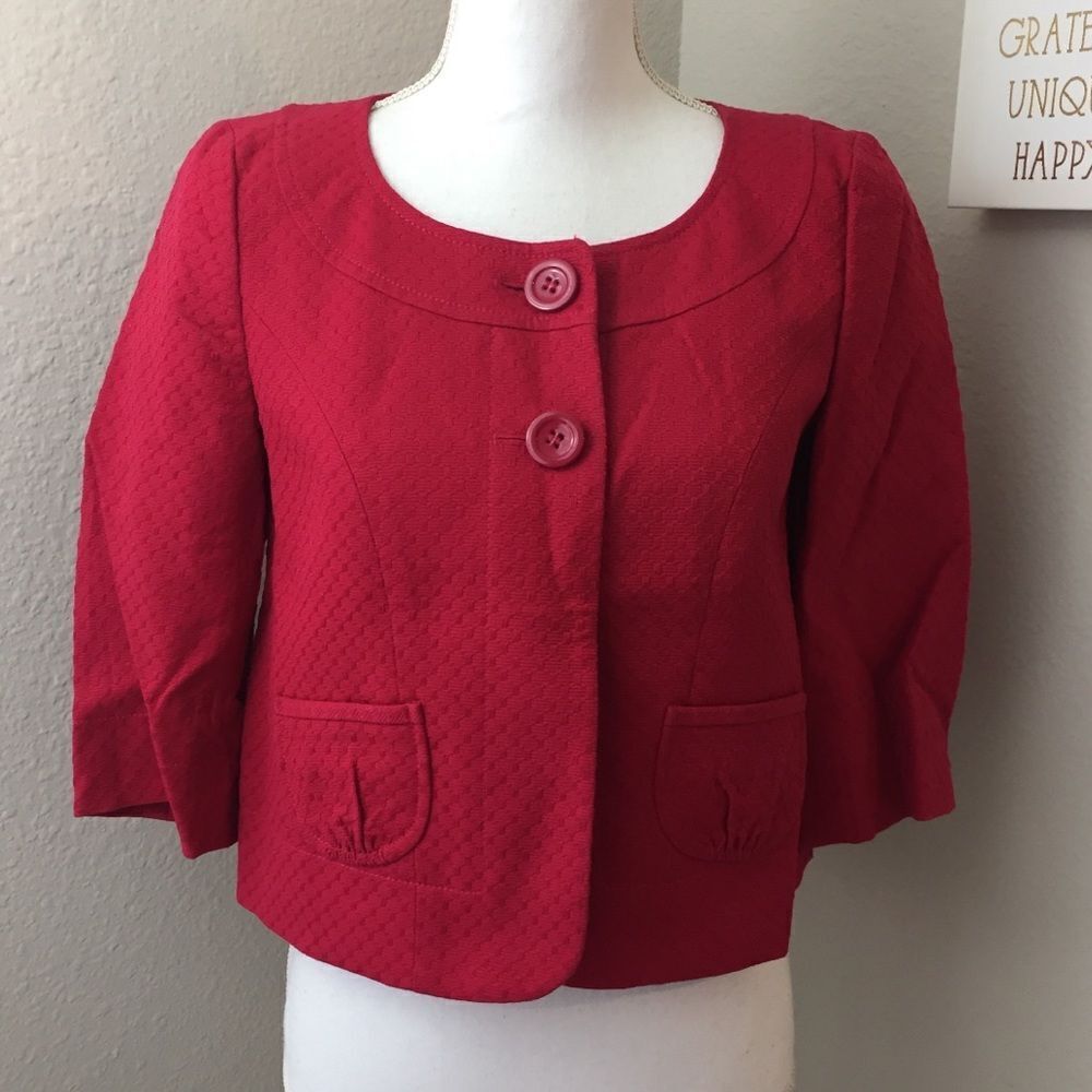 Ann Taylor Hot Pink Button Down Blazer